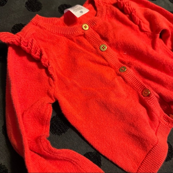 Carter's Vibrant Red Ruffle Cardigan - Picture 2 of 3